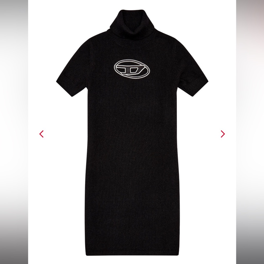 Diesel Black Turtleneck Mini Dress